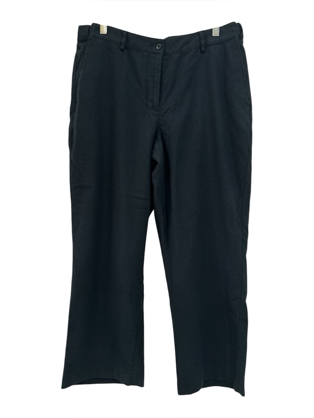 NWT L.L. Bean Classic Fit Flannel Hidden Comfort Waistband Pants in Black - 14P